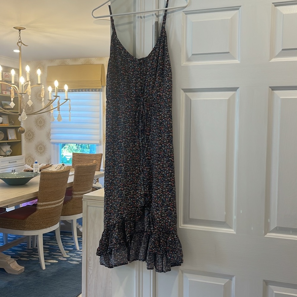 RAILS floral and navy dress with ruffle hem